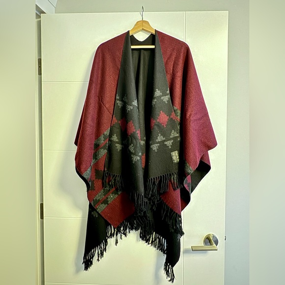 Monk & Lou Reversible Wool Poncho - Picture 3 of 5